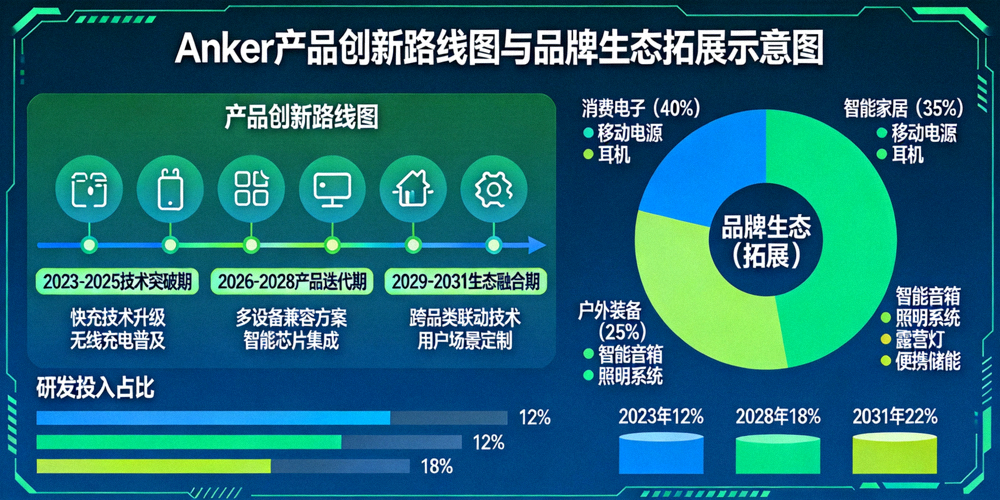 Anker产品创新路线图与品牌生态拓展示意图